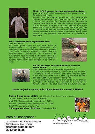 Stage de danse et rythme du Bénin - Terre et Racines