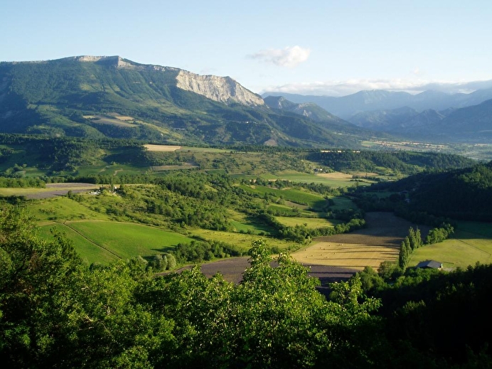 Vue sur la vallée Dioise l'été