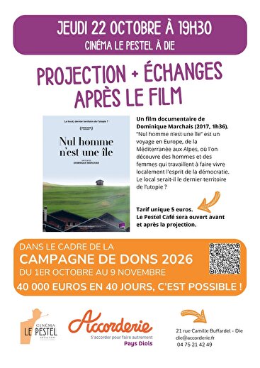 Projection suivi d'un échange - Nul homme est une île