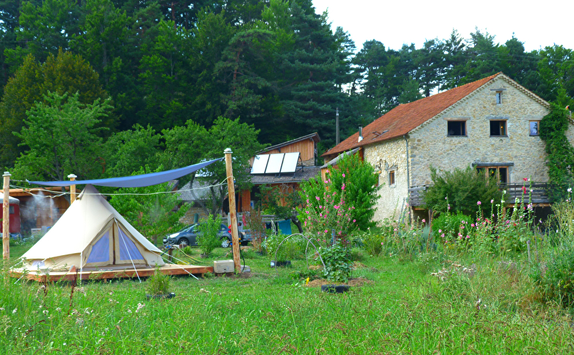 Extérieur + tente lotus